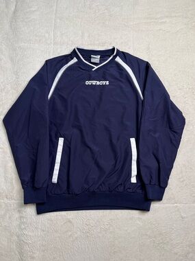 NFL Dallas Cowboys Logo Pullover Windbreaker Long Sleeve LS Shirt Mens M Jersey